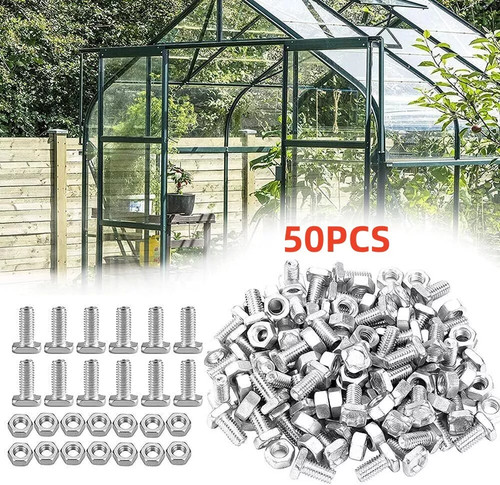 50x greenhouse bolts - 50x, nuts