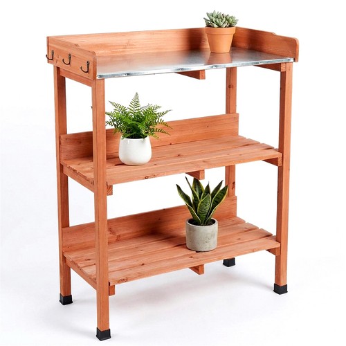 Wooden potting bench with - wooden,